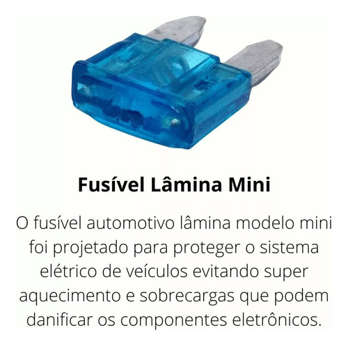 Kit 10 Unidades Fusíveis Lâmina Modelo Mini Misto 15a