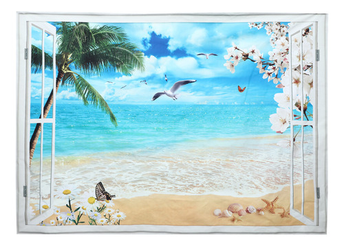 Tapiz 3d De Ocean Beach Con Paisajes Naturales Para Decoraci
