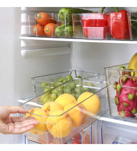 3 Pz Caja Almacenamiento Organizador Refrigerador Contenedor Color Transparente