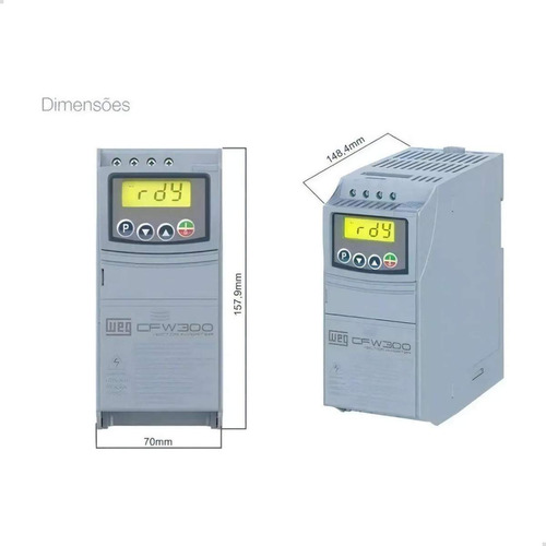 Inversor De Frequência Cfw300 Trifásico 7,5cv 12a 380v Weg