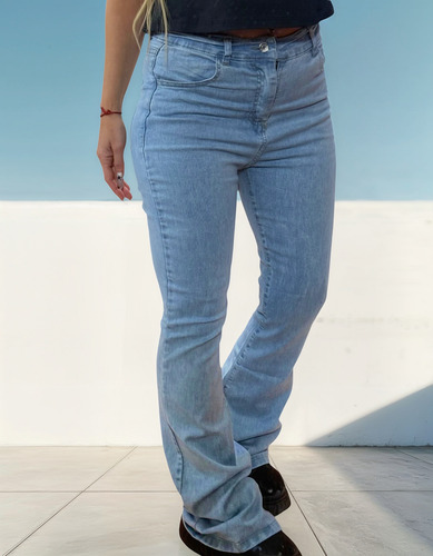 Pantalón De Jeans Oxford Elastizado De Mujer