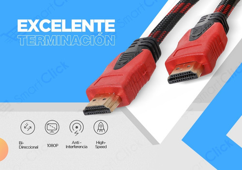 Imagen 6 de 10 de Cable Hdmi 5 Mts Full Hd 1080p 1.4v Lcd Tv Ps3 Xbox Bluray