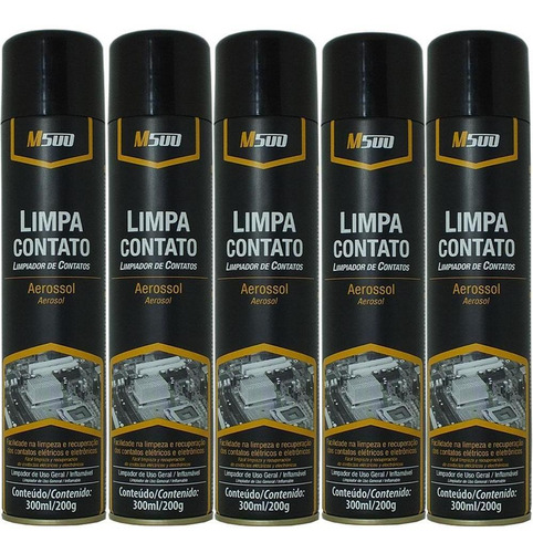 Kit 5 Limpa Contato M500 200g/300ml P/informatica Eletronica