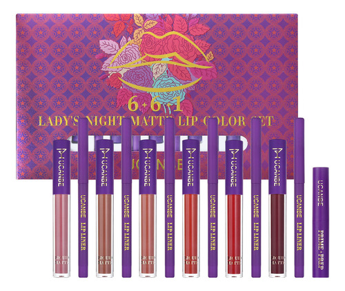 Set De Maquillaje U Lipstick, 6 Lápices Labiales Líquidos Ma