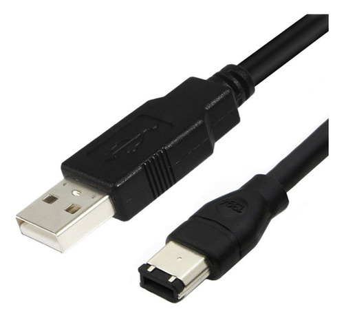 Cable Negro Firewire 1394 De 6 Pines Macho A Usb 2.0 Macho,