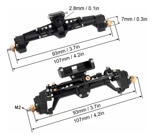 Ejes Para Coche Rc Scx24 Rc, Kit De Ejes Pórticos Delanteros