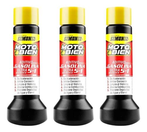 Aditivo 5 En 1 Simoniz X 15ml Super Gasolina X 3 Unidades