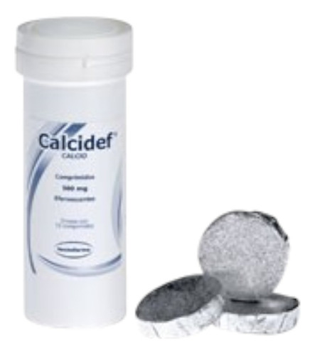 Calcidef 12 Tabletas Efervecentes Calcio 500mg Sabor Sin Sabor