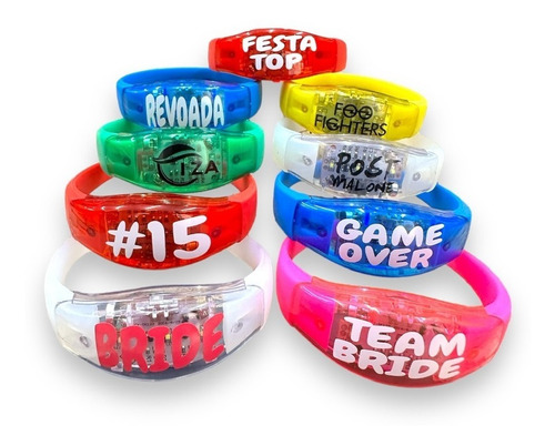 120 Unid. Pulseiras Led Personalizada Ativa Com Musica