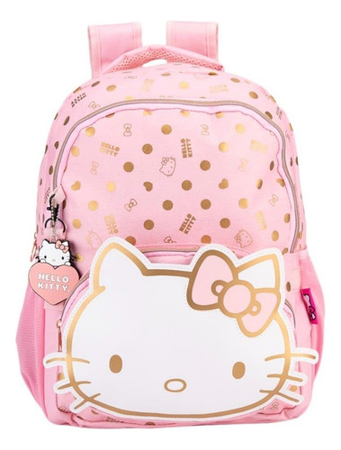 Mochila Escolar Para Niña Hello Kitty Rosa Liso