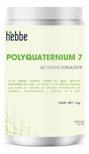 Poliquaternium 7 Antiestatico uso en acondicionadores capilares y formulas faciales 1 Kg