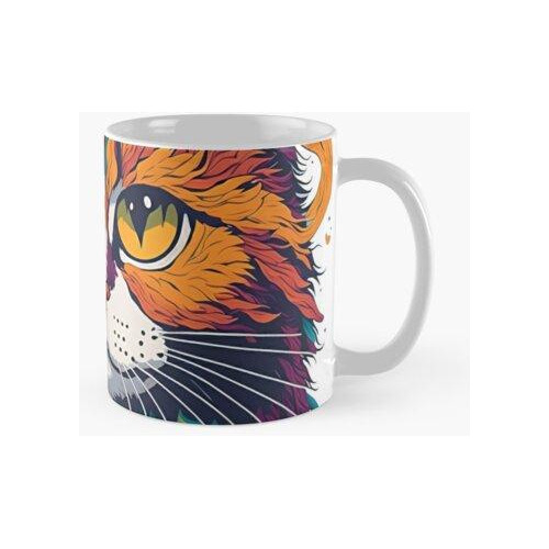 Taza Gato Gatito Colorido Vibrante Calidad Premium