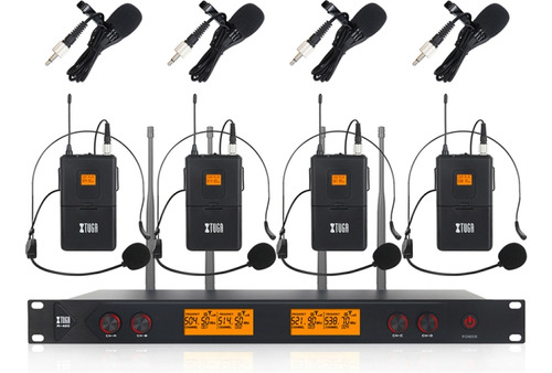 Sistema De Micrófono Inalámbrico Uhf De 4 Canales Xtuga A400