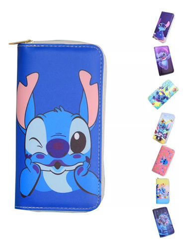 Stitch Cartera Larga Con Diseño De Dibujos Animados, Ranura