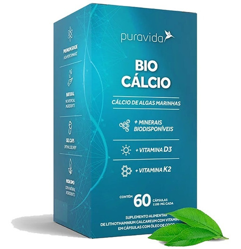 Kit Com 2 Unidades De Bio Cálcio Com 60 Cápsulas Puravida