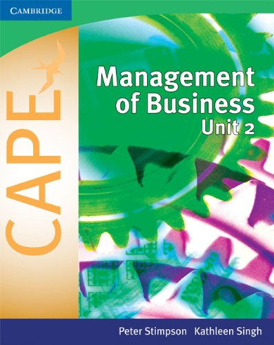 Libro Management Of Business For Cape® Unit 2 De Vvaa Cambri