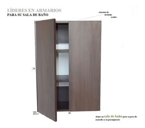 Imagen 5 de 10 de Mueble Modular Aéreo En Melamina Para Baño Mod. Gcc-2