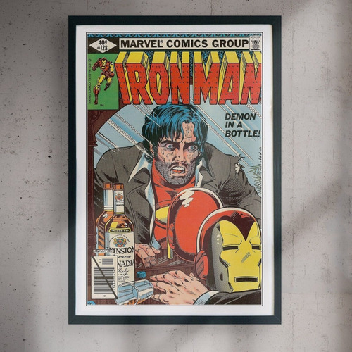 Cuadro 60x40 Marvel - Iron Man - Vintage Comic Cover