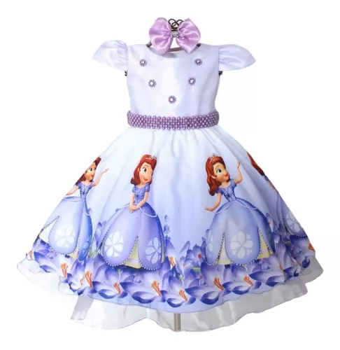 Vestido Princesa Sofia / Sophia 1 E 4 Anos Infantil