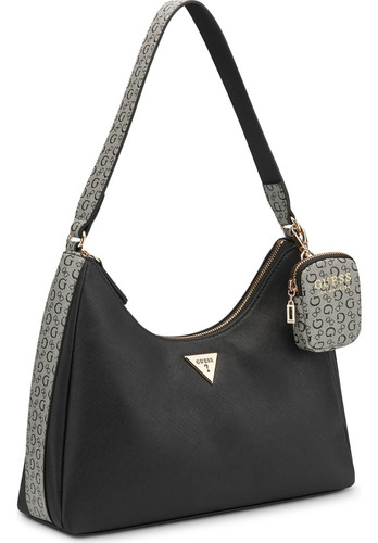 Bolsa Guess Factory Sg959718-bla Acabado de los herrajes Níquel Color Negro Correa de hombro Negro Diseño de la tela Lisa