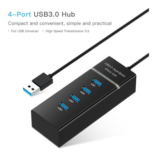 Imagen 7 de 7 de Hub Usb 3.0 Pc Windows Notebook Mac 4 Puertos Salidas Pc Escritorio