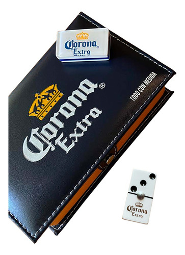Domino Corona Extra Fondo Blanco Estuche Libro