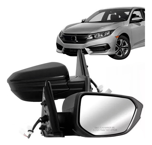 Par Retrovisor Civic 2017 2018 2019 20 21 Elétrico Sem Pisca