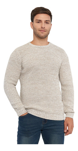 Sweater Hombre Lineal Beige Corona