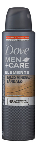 Antitranspirante em aerossol Dove Talco Mineral e Sândalo Men+Care Elements 150 ml