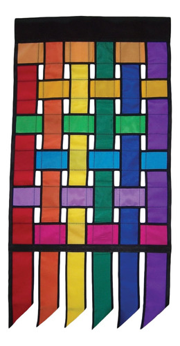 Bandera De Jardín De Tejido Arcoíris Con Colas, Bandera De J