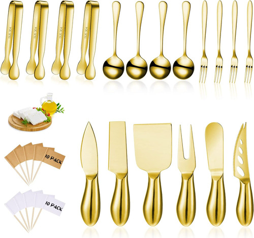 Kit De Utensilios Patelai, Para Charcutería, Dorados, X18pcs