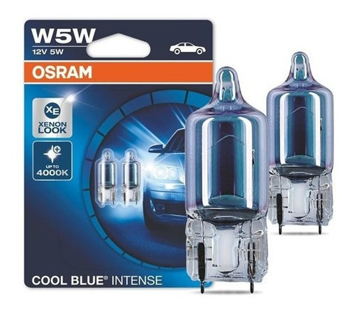 Lâmpada Osram Cool Blue W5w T10 Pingo Super Branca 4000k 5w
