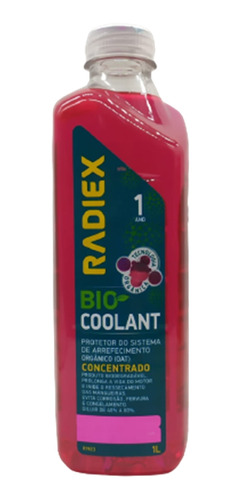 Aditivo Radiador Rosa Bio Coolant Radiex Concentrado 1 Litro