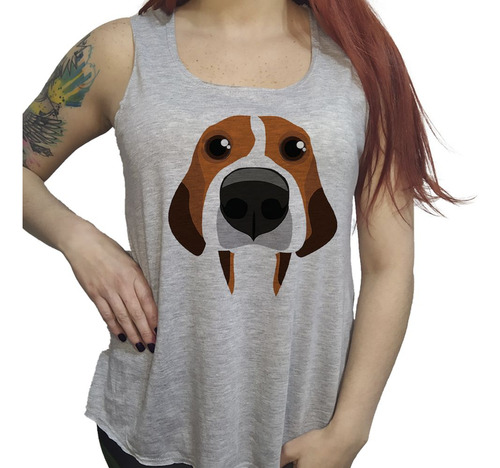 Musculosa Acampanada Perro Beagle Caricatura