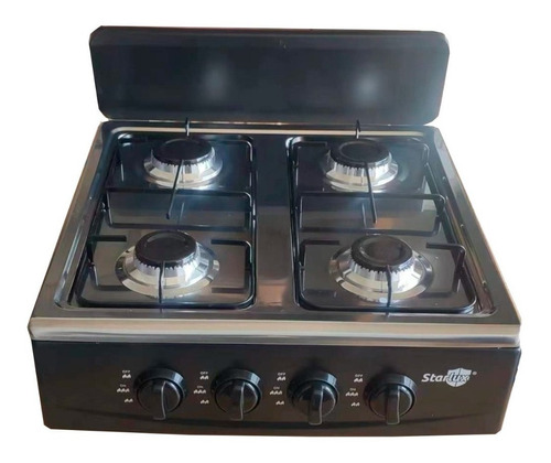 Cocina Encimera Gas 4 Quemadores Con Tapa Deluxe