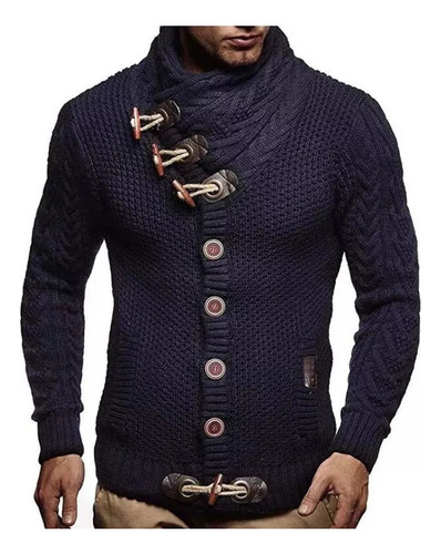 Jersey De Punto De Manga Larga Con Cuello Alto Para Hombre