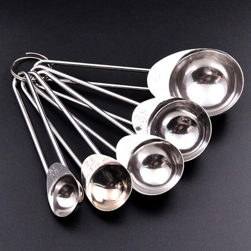 Imagen 6 de 6 de Cucharas Medidoras Cocina Repostería 5 Pz Acero Inoxidable