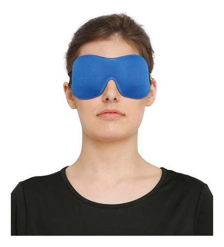 Antifaz Para Dormir Mascara Tapa Ojos De Espuma Viaje Avion Color Azul