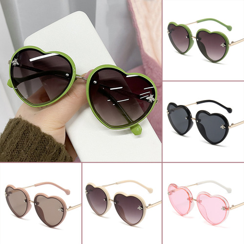 Lentes De Sol Con Montura De Corazón En Forma De Corazón Par