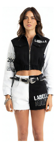 Cinturón Labellamafia Nirvana con dos hebillas para mujer, talla U, color negro