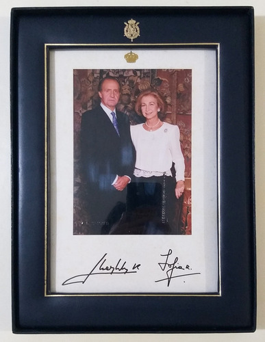 Fotografía Oficial Reyes España Juan Carlos Y Sofia Firmada