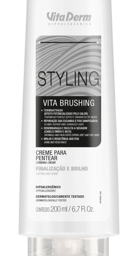Creme Pentear Vita Brushing Proteção Térmica Vita Derm