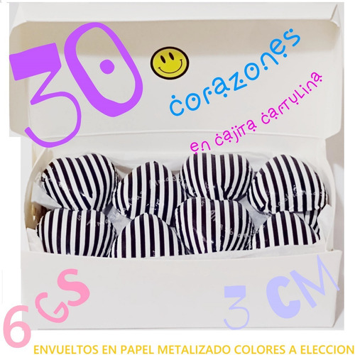 30 Bombones De Chocolate Corazones 6 Gs. Corazon 