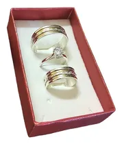 Comprar Combo Par Alianzas Plata 925 Y Oro 18k + Anillo Compromiso