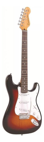 Guitarra elétrica Encore E6 de  madeira maciça 3-tone sunburst brilhante com diapasão de pau-rosa