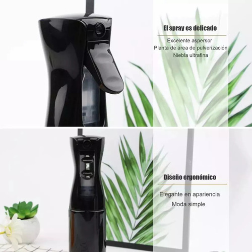 Kit Peinado 8pzs Cepillo Peine Botella Atomizador Peluquería Color Negro