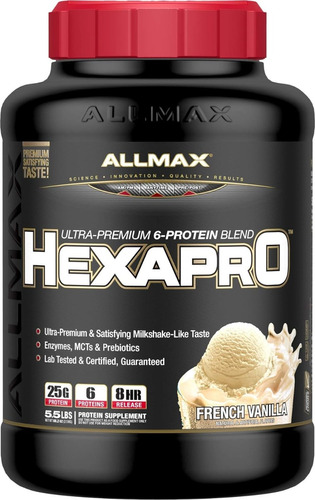 Proteína Allmax Hexapro Lean Meal Con Casein 5lbs 52 Srv Sabor French Vainilla