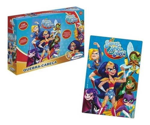 Quebra Cabeça 100 Peças Super Hero Girls Jogo Infantil Brinc