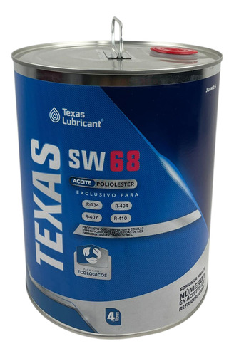Aceite Texas Sw68 Poliolester Lata De 4 Litros