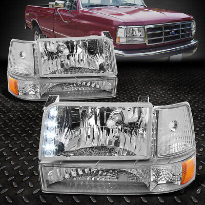 Chrome Led Headlight+amber Corner+white Led 9007 Hid+fan Zzf